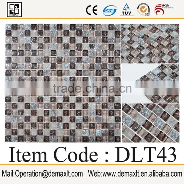 Wall and Floor Glossy and Matt Square Glass Mix Stone Mosaic photo-4