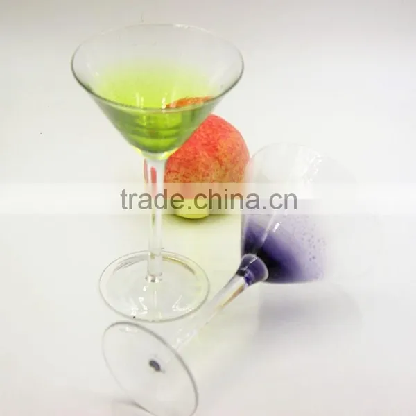 6 oz Good Quality Green Blue Martini Glass With Bubble photo-4