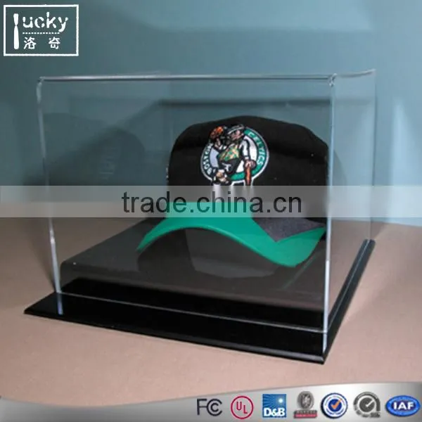 Factory manufacture crystal acrylic baseball hat display case /box