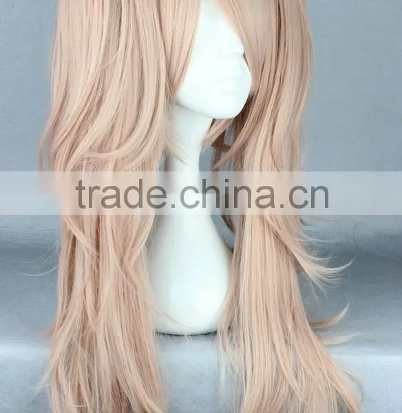 Cartoon Long Kinky Pink Wig Two Ponytials Wig N377 photo-2