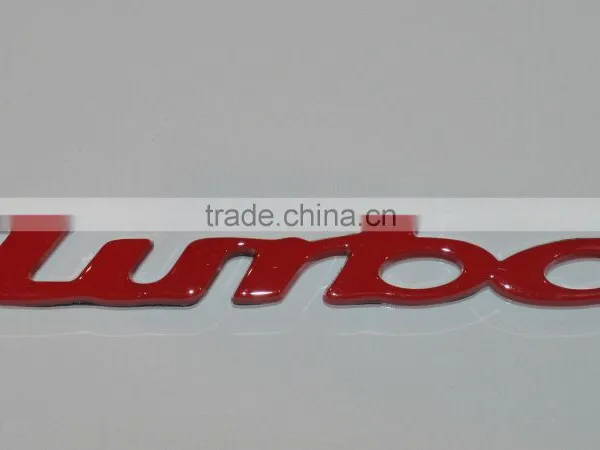 ABS Plastic Chrome Red Turbo Emblem