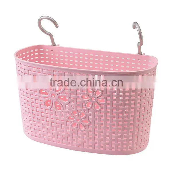 Large Plastic Rattan Basket,pp Hanging Basket With 2 Hooks