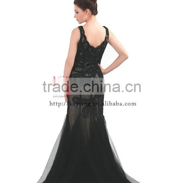 Elegant Sequins Vest Sleeveless Length Gaun Evening Gowns Designs for Fishtail Evening Dress photo-3