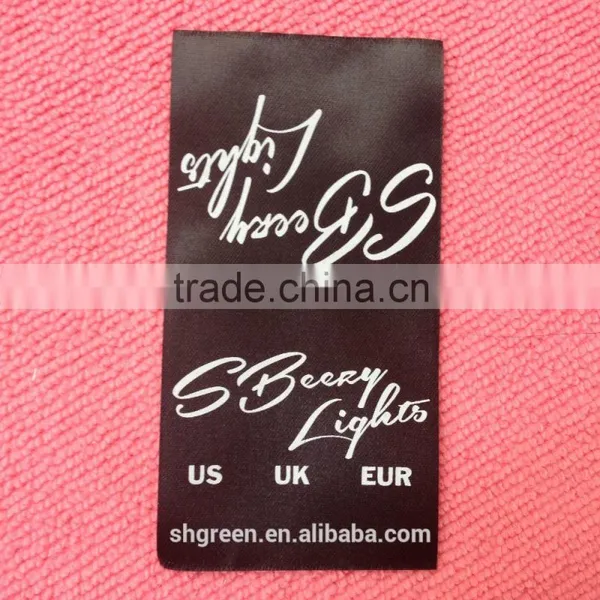 Black Satin Size Printing Label for Blouses&shirts photo-3