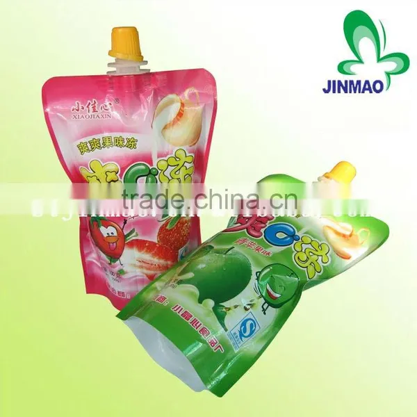 Colorful Printing Side Gusset Fruit Juice Spout Plastic Bag photo-4