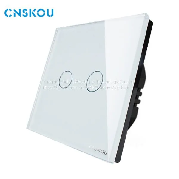 Cnskou 2017 New Design EU Luxury Glass Panel 2gang1way Touch Switch for Lamp photo-2