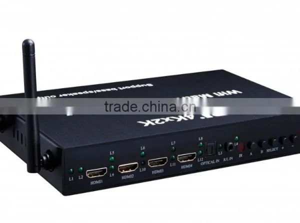 WIFI HDMI Matrix 4x2 + Amplifier (Support IOS/Android WIFI Display, 4Kx2K,Bass/speaker Output) photo-3
