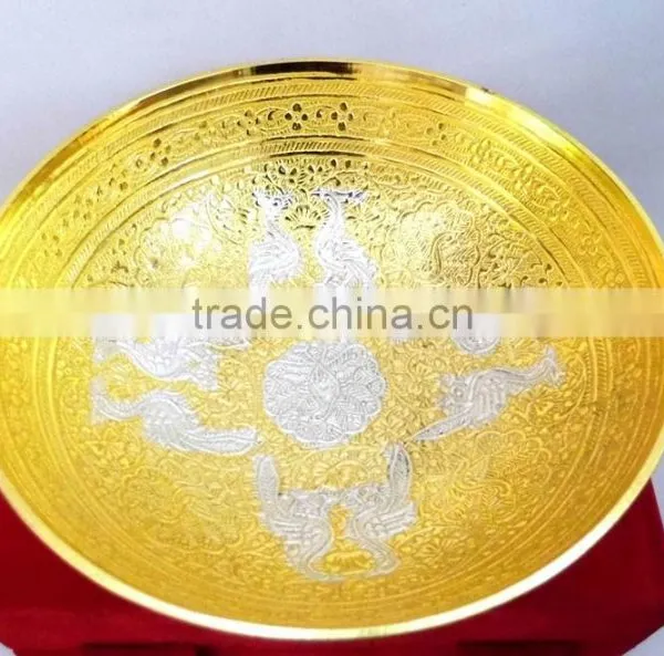 New Design 2015 Gold and Silver Plated Brass Bowl for Wedding Gift and Return Gift photo-2
