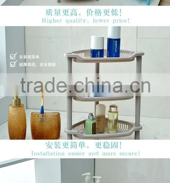 N504 3 Tiers Homeware Diaplay Plastic Storage Holder Bathroom Corner Rack Household Accessories photo-2