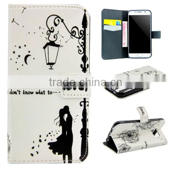 For Samsung Galaxy s6 PU Flower Pattern Flip Wallet Leather Mobile Phone Case photo-6