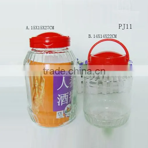 Big Glass Liquid Storage Bottle With Plastic Hanging Lid photo-2