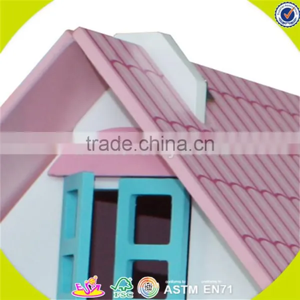 Wholesale Kids Beautiful Wooden Dollhouse Miniatures Fashion Baby Wooden Dollhouse Toy W06A030 photo-2