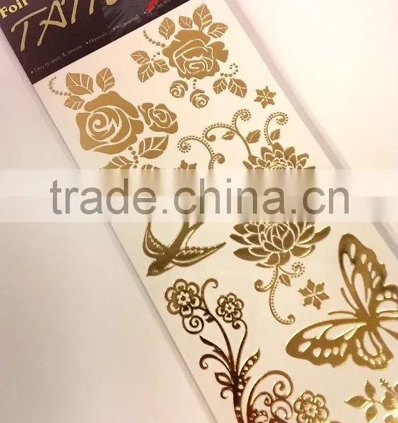 Foil Tattoo Fashion Sticker, Temporary Tattoos Sticker. Easy to Apply & Remove, Nontoxic, Waterproof, Lasts for Days Sticker photo-2