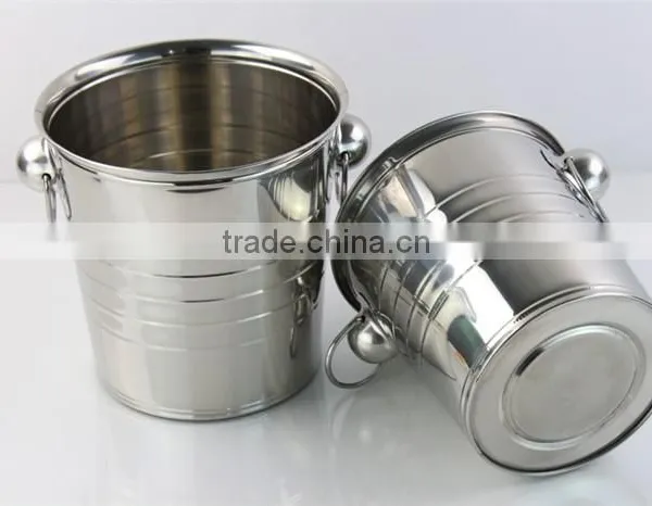 Bar Using Custom Logo Stainless Steel Beer Drinking Ice Bucket With Handle photo-3