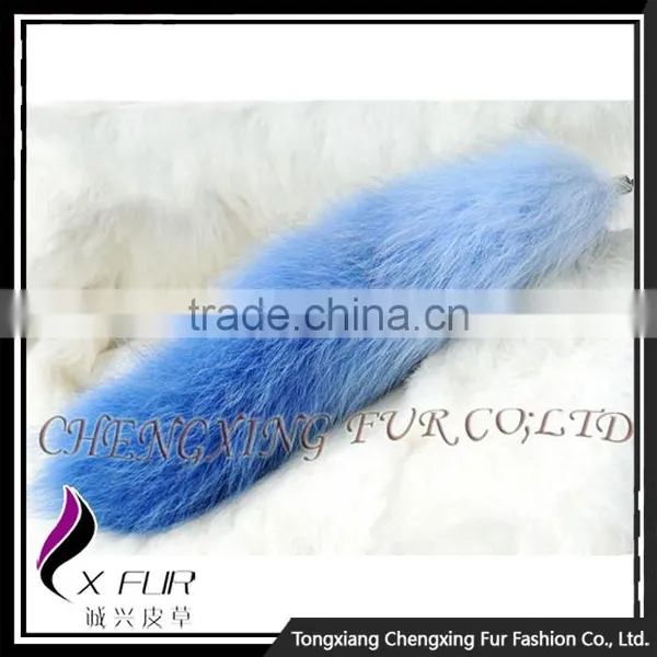 CX-R-25C Wholesale Good Quality Cute Custom Dyed Fox Tails Keychain photo-4