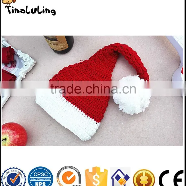 Lovely Handmade Newborn Baby Knitted Christmas Santa Hat+Diaper Cover Set Crochet Photography Props photo-2