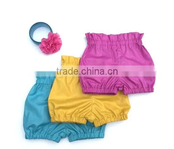 Latest Designer Kids Clothing Baby Leggings Plain Color Seersucker Young Children Wearing Panties Pants photo-2