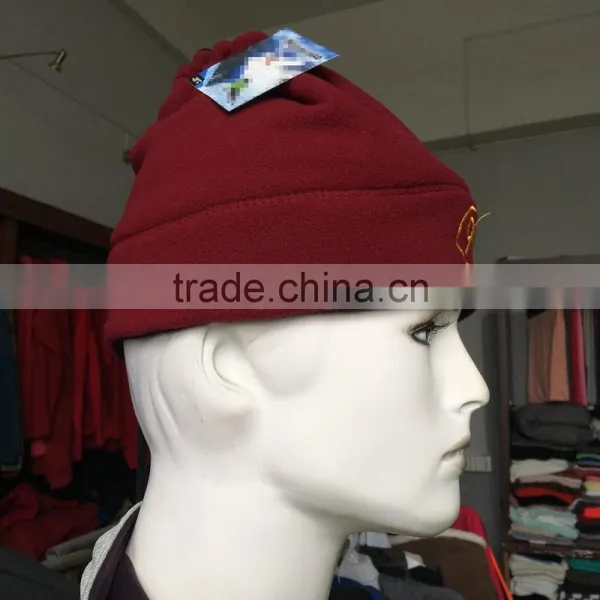 Men Folded-up Polyester Polar Fleece Winter Beanie Hat Wholesale photo-3