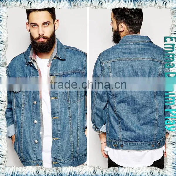 2016 New Korean Version Men Long Sleeves Denim Copper Button Jackets photo-2