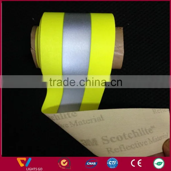 Fluorescent Yellow Fire Flame Retardant Reflective Tape Material for Safety Work Wear photo-3