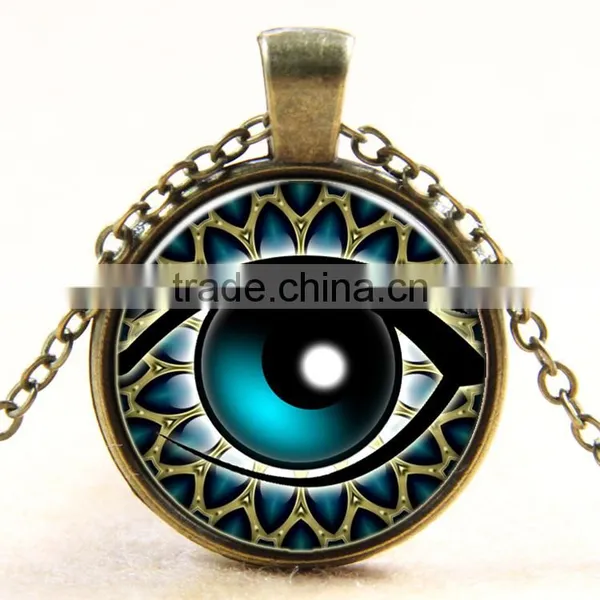 XP-TGN-HE-128 Newest Evil Eye Gemstome Colorful Time Gem Necklace With Popular Accessories