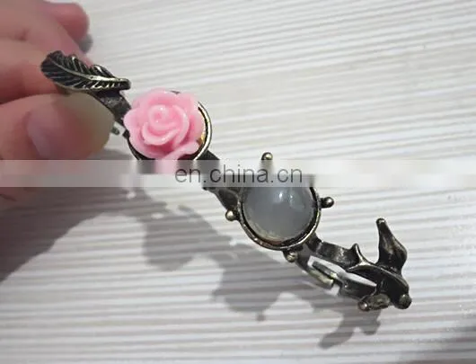 Luxuries Wedding Copper Palm Rings Rose Gold Plated CZ Zircon Ring Girls Lovers Prong Setting Rhinestones Four Fingers photo-5