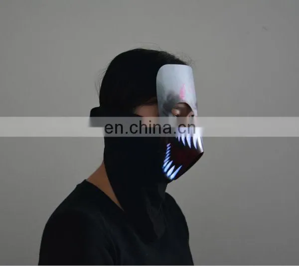 New Style Custom Unisex Led Light Up Party Mask, Led Glowing Mask