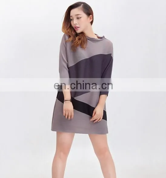 Middle Aged Group Fashion Women Tops and Blouse Patchwork Blouse photo-2