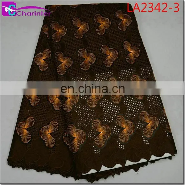 Sale Well African Wedding Big Voile Lace Fabrics LA2342 photo-4