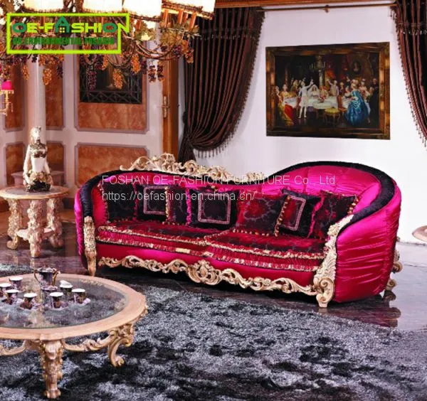 OE-FASHION American Style Antique Style Red Latest Design European Style Sofa photo-4