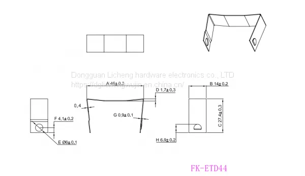 Power Transformer Clamp, Magnetic Core Fixing Buckle FK-ETD44 CLIP Steel Clamp Hardware photo-2