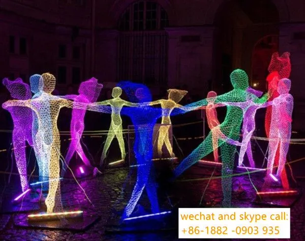 Indoor Wire Mesh Sculpture Ornaments Mirror Light photo-4