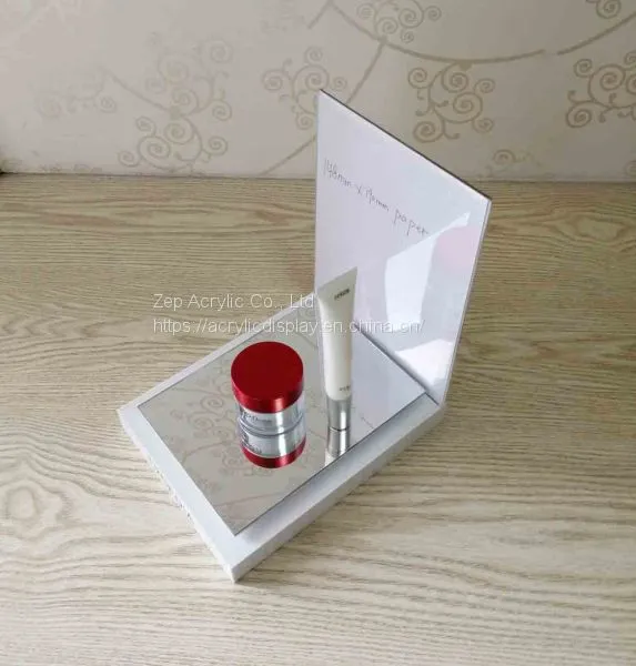 Customized Acrylic Cosmetic Skincare Display Stand With Ad Back photo-5