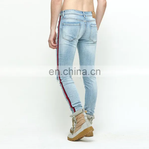 DiZNEW Fashion Super Skinny Jeans Strech Pants Damaged Track Destroyed Ripped Jeans photo-3