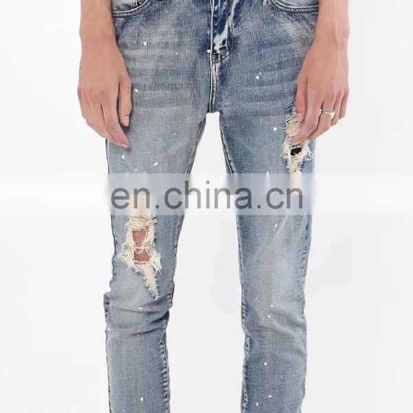 DiZNEW USA Stock Denim Jeans in Medium Blue Cuffed Jeans Men photo-6