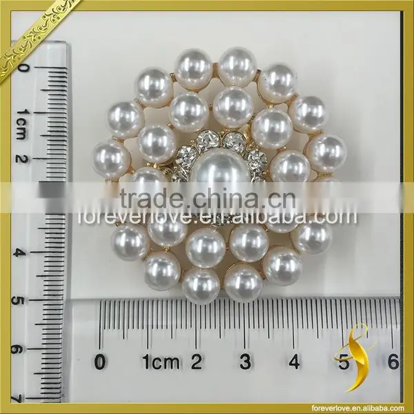 Iron on Pearl Huge Rhinestone Brooches in Bulk for Wedding Invitations FB-069 Supplier's Choice photo-2