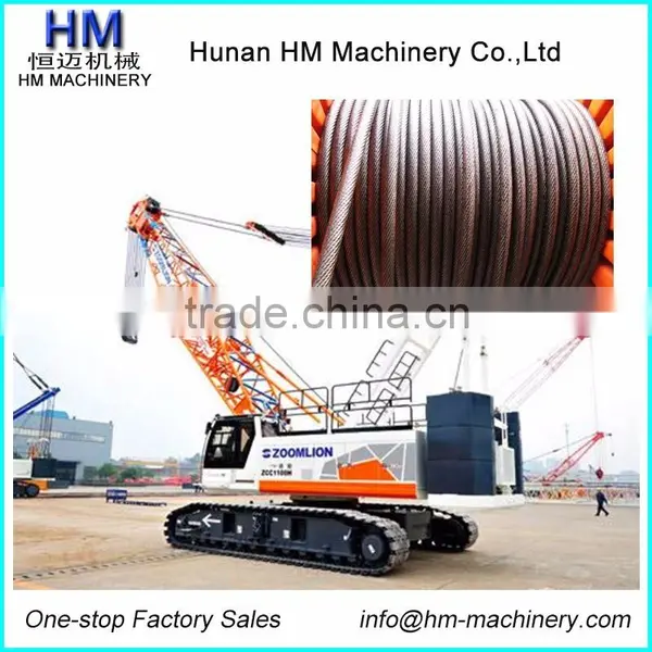 Wire Rope For Zoomlion Crawler Crane QUY80 Main Hoisting Rope Dia24mm 35*K7