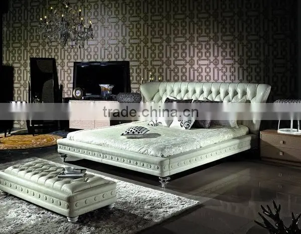 European Style Luxury Leather Bed/soft Bed photo-3