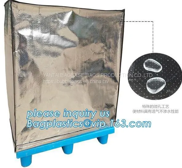 Aluminum Foil Bubble Insulation Material Vapour Barrier Pallet Cover, Thermal Insulated Pallet Blankets, photo-3