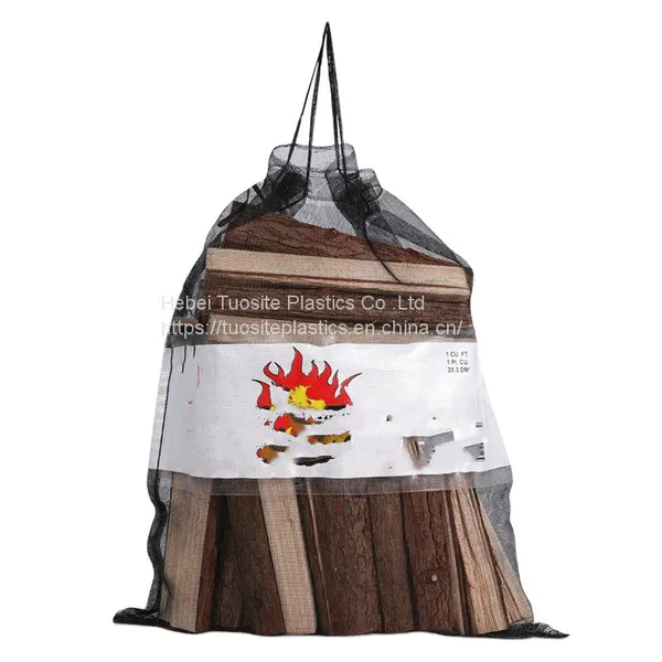 Firewood Packing Mesh Bag For Firewood Plastic Agriculture HDPE Printing Logo Leno Mesh Bags