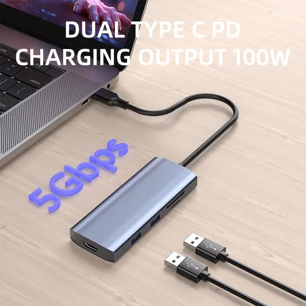Aluminum 9-in-1 TYPE-C USB3.2 Gen2 HUB Docking Station photo-4