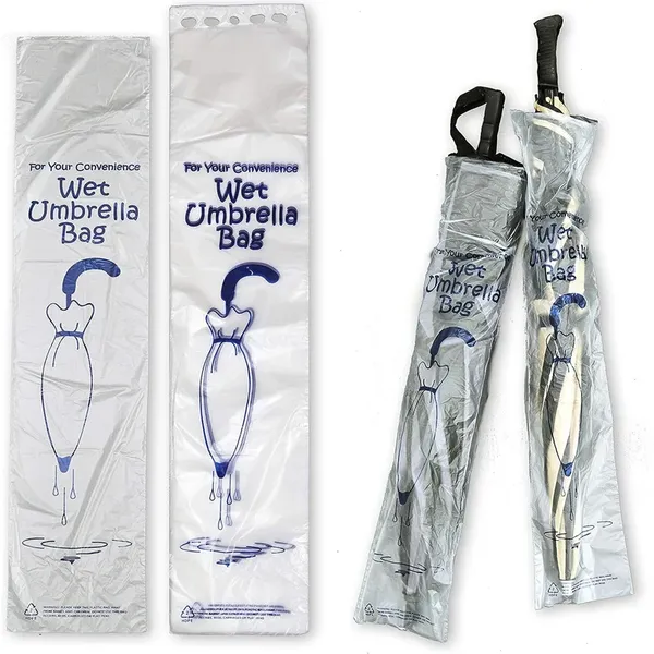 Biodegradable Long Transparent Plastic Umbrella Wrapping Bags Reusable Umbrella Wet Bag