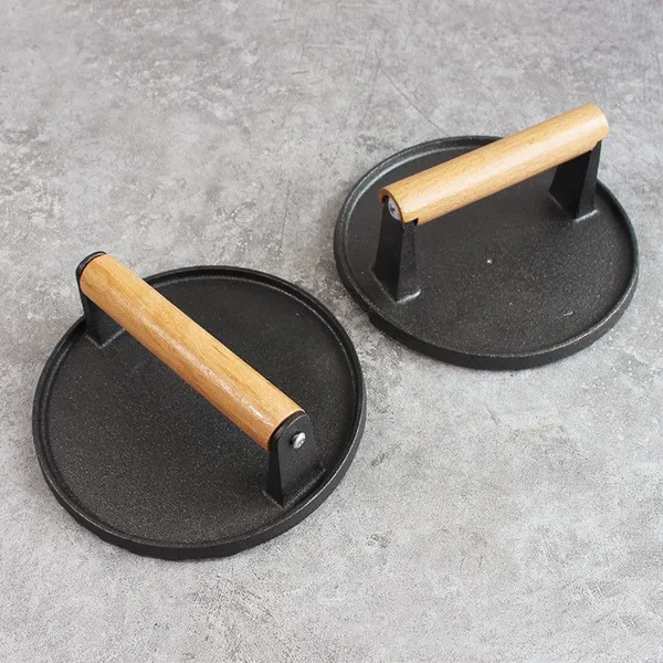 Hot Sale Smash Burger Press Kit, Round & Rectangle Meat Press for Griddle, Cast Iron Grill Press With Upgrade Wooden Handle photo-3