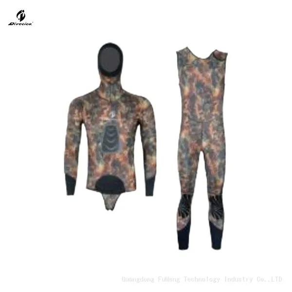 Neoprene 3mm-5mm Camo Wetsuit Spearfishing Camouflage Suit Antiwear Pad on Chest Clothing CR photo-4