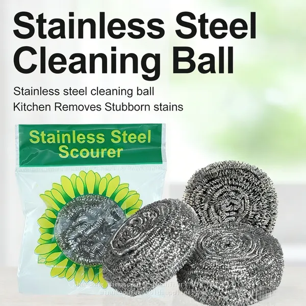 Stainless Steel Dry Sponge Cleaning Ball 20g 30g 40g Cleaning Ball for Kitchen Cleaning Stainless Sponge Scourer