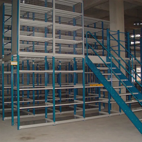 Rack d'entresol en structure métallique à deux étages d'usine, plateforme de stockage multicouche personnalisée pour atelier