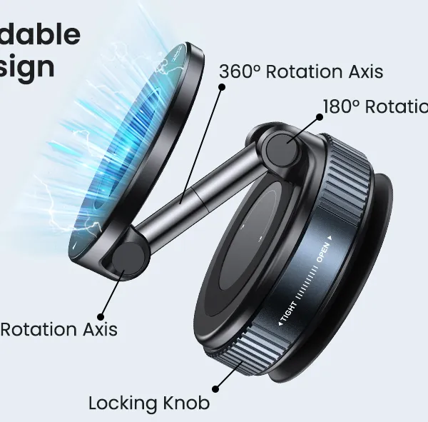 Magsafe Car Phone Holder Cell Phone Holder 360° Adjustable Magnetic Vacuum Suction Cup Phone Mount photo-2
