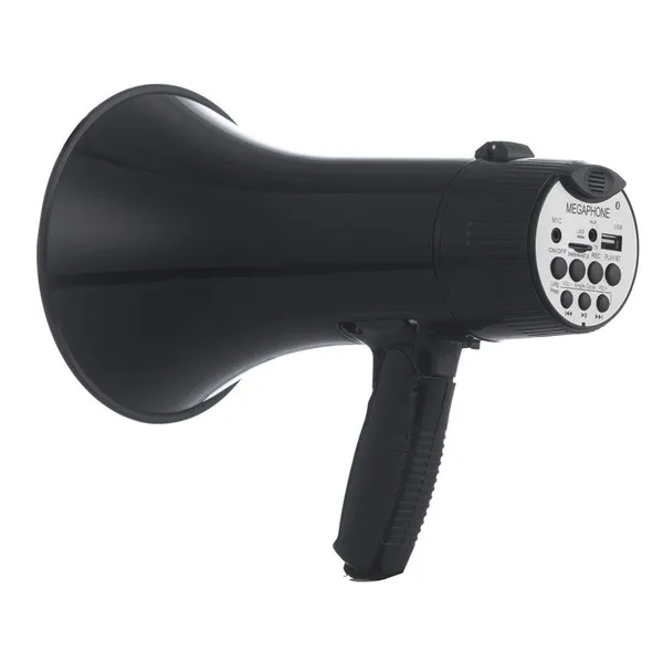40W Full Black Sport Outdoor Rescue Police Use Electric Handheld Megaphone Speaker Wholesale
