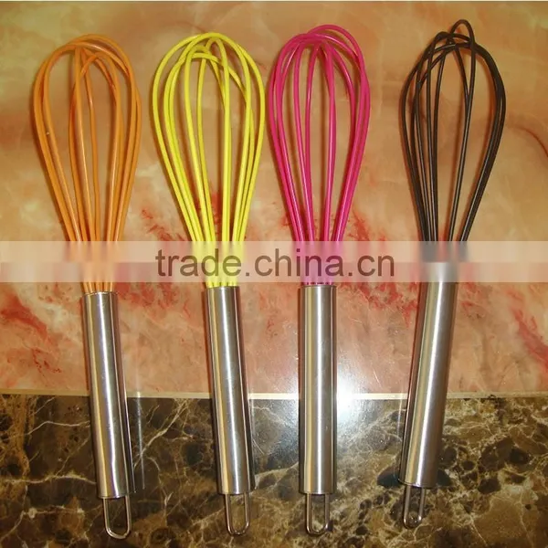 Manufacturer Cheap Novelty Egg Beater 9inch Stainless Steel +Silicone Egg Whisk/Beater Better Beater Egg Whisk Logo Printed photo-4