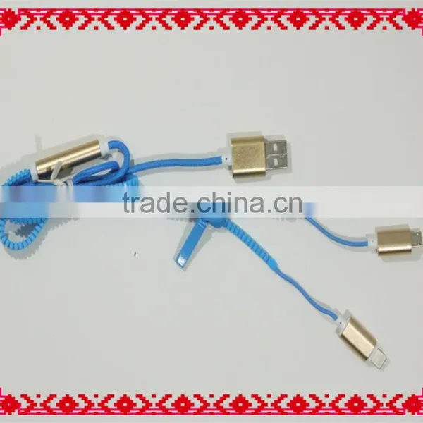 Blue Color Zipper Standard Length USB Charger Cable Assembly photo-2